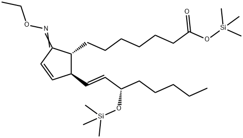 (13E,15S)-9-(Ethoxyimino)-15-(trimethylsiloxy)prosta-10,13-dien-1-oic acid trimethylsilyl ester Structure