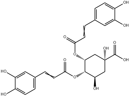 (1R)-1,3β-ジヒドロキシ-4α,5α-ビス[3-(3,4-ジヒドロキシフェニル)プロペノイルオキシ]-1β-シクロヘキサンカルボン酸 化学構造式