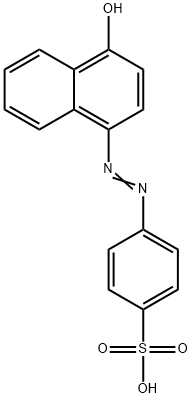 4-[(1-ヒドロキシ-4-ナフチル)アゾ]ベンゼンスルホン酸 化学構造式