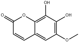 7,8-ジヒドロキシ-6-メトキシ-2H-1-ベンゾピラン-2-オン 化学構造式