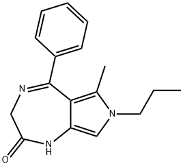 3,7-Dihydro-6-methyl-5-phenyl-7-propylpyrrolo[3,4-e]-1,4-diazepin-2(1H)-one Struktur
