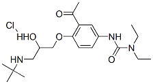3-[3-Acetyl-4-[3-[(tert-butyl)amino]-2-hydroxypropoxy]phenyl]-1,1-diethyluroniumchlorid