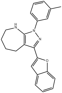 Pyrazolo[3,4-b]azepine, 3-(2-benzofuranyl)-1,4,5,6,7,8-hexahydro-1-(3-methylphenyl)- (9CI) Structure