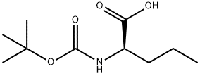 (R)-2-(叔丁氧羰基氨基)戊酸 结构式