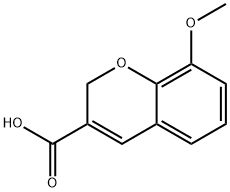8-メトキシ-2H-クロメン-3-カルボン酸 化学構造式