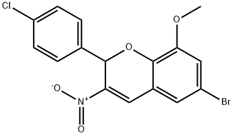 6-Bromo-2-(4-chlorophenyl)-8-methoxy-3-nitro-2H-1-benzopyran Structure