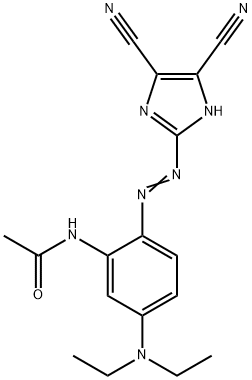 N-[2-[(4,5-ジシアノ-1H-イミダゾール-2-イル)アゾ]-5-(ジエチルアミノ)フェニル]アセトアミド 化学構造式