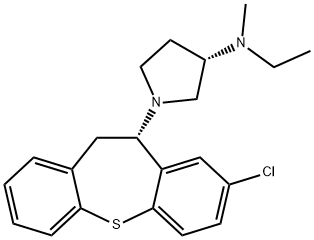 (10S)-10,11-ジヒドロ-8-クロロ-10-[(3S)-3-(メチルエチルアミノ)ピロリジノ]ジベンゾ[b,f]チエピン 化学構造式