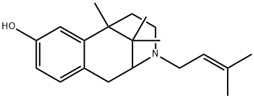 1,2,3,4,5,6-ヘキサヒドロ-6,11,11-トリメチル-3-(3-メチル-2-ブテニル)-2,6-メタノ-3-ベンゾアゾシン-8-オール 化学構造式