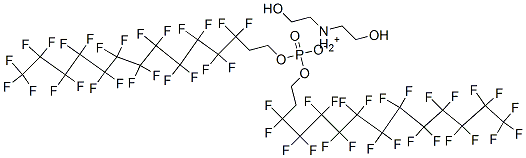 bis(2-hydroxyethyl)ammonium bis[3,3,4,4,5,5,6,6,7,7,8,8,9,9,10,10,11,11,12,12,13,13,14,14,14-pentacosafluorotetradecyl] phosphate Structure