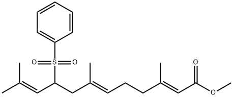 (2E,6E)-3,7,11-Trimethyl-9-(phenylsulfonyl)-2,6,10-dodecatrienoic acid methyl ester|