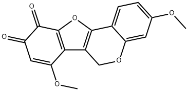 3,7-Dimethoxy-6H-benzofuro[3,2-c][1]benzopyran-9,10-dione Structure