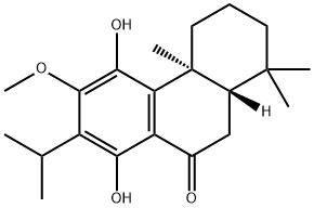 (4aS,10aS)-2,3,4,4a,10,10a-ヘキサヒドロ-5,8-ジヒドロキシ-6-メトキシ-1,1,4a-トリメチル-7-イソプロピルフェナントレン-9(1H)-オン 化学構造式