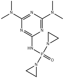 Bis(1-aziridinyl)[[4,6-bis(dimethylamino)-1,3,5-triazin-2-yl]amino]phosphine oxide Struktur