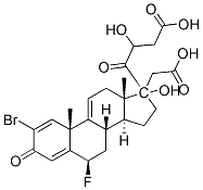 17,21-ビス(アセチルオキシ)-2-ブロモ-6β-フルオロプレグナ-1,4,9(11)-トリエン-3,20-ジオン 化学構造式