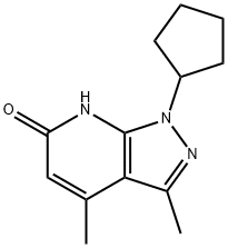 6H-Pyrazolo[3,4-b]pyridin-6-one,1-cyclopentyl-1,7-dihydro-3,4-dimethyl-(9CI) Structure