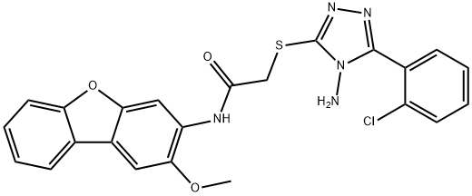 Acetamide, 2-[[4-amino-5-(2-chlorophenyl)-4H-1,2,4-triazol-3-yl]thio]-N-(2-methoxy-3-dibenzofuranyl)- (9CI) Structure