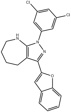 Pyrazolo[3,4-b]azepine, 3-(2-benzofuranyl)-1-(3,5-dichlorophenyl)-1,4,5,6,7,8-hexahydro- (9CI) Structure