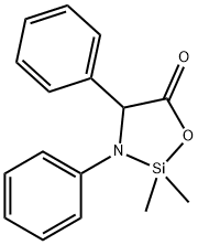 2,2-ジメチル-3,4-ジフェニル-1-オキサ-3-アザ-2-シラシクロペンタン-5-オン 化学構造式