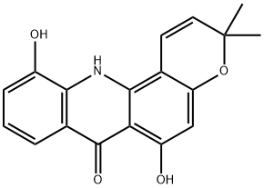 3,12-Dihydro-6,11-dihydroxy-3,3-dimethyl-7H-pyrano[2,3-c]acridin-7-one Structure