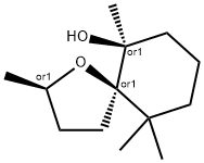 [2alpha,5beta(S*)]-2,6,10,10-tetramethyl-1-oxaspiro[4.5]decan-6-ol Structure