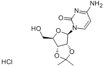 2′-O,3′-O-イソプロピリデンシチジン/塩酸塩,(1:1) 化学構造式