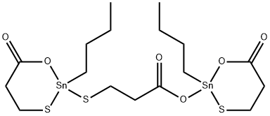 2-ブチル-2-[3-[(2-ブチルジヒドロ-6-オキソ-4H-1,3,2-オキサチアスタンニン)-2-イルオキシ]-3-オキソプロピルチオ]ジヒドロ-6H-1,3,2-オキサチアスタンニン-6-オン 化学構造式