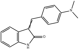 (Z)-3-(4-ジメチルアミノベンジリデン)インドリン-2-オン 化学構造式