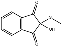 2-ヒドロキシ-2-メチルチオ-1,3-インダンジオン 化学構造式
