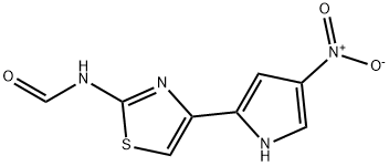 N-[4-(4-ニトロ-1H-ピロール-2-イル)-2-チアゾリル]ホルムアミド 化学構造式