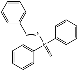 (ベンジリデンアミノ)ジフェニルホスフィンスルフィド 化学構造式