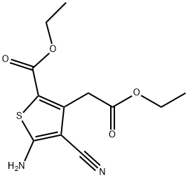 5-氨基-4-氰基-3-(2-乙氧基-2-羧甲基)-2-噻吩甲酸乙酯 结构式