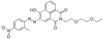 1H-Benz(de)isoquinoline-1,3(2H)-dione, 2-(2-(2-ethoxyethoxy)ethyl)-6-h ydroxy-5-((2-methyl-4-nitrophenyl)azo)- Struktur