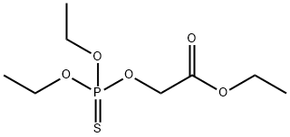 [(ジエトキシホスフィノチオイル)オキシ]酢酸エチル 化学構造式