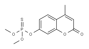 Thiophosphoric acid O,O-dimethyl O-(4-methyl-7-coumarinyl) ester Structure