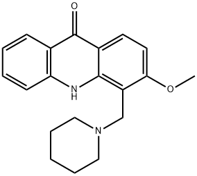 3-メトキシ-4-(ピペリジノメチル)-9(10H)-アクリドン 化学構造式