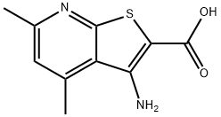 3-アミノ-4,6-ジメチルチエノ[2,3-B]ピリジン-2-カルボン酸 化学構造式