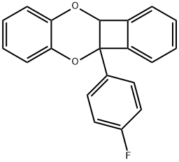 4b-(4-フルオロフェニル)-4b,10a-ジヒドロベンゾ[b]ベンゾ[3,4]シクロブタ[1,2-e][1,4]ジオキシン 化学構造式