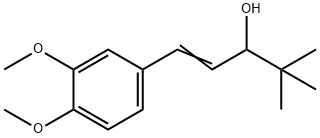 1-(3,4-ジメトキシフェニル)-4,4-ジメチル-1-ペンテン-3-オール 化学構造式