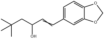 5,5-ジメチル-1-(1,3-ベンゾジオキソール-5-イル)-1-ヘキセン-3-オール 化学構造式