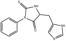 3-フェニル-5-[(1H-イミダゾール-4-イル)メチル]-2-チオキソイミダゾリジン-4-オン 化学構造式