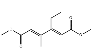 (2E,4E)-3-メチル-4-プロピル-2,4-ヘキサジエン二酸ジメチル 化学構造式