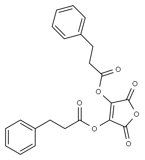 [2,5-dioxo-4-(3-phenylpropanoyloxy)-3-furyl] 3-phenylpropanoate 结构式