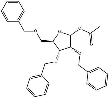 1-乙酰氧基-2,3,5-三苄氧基-D-呋喃核糖 结构式