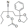 過酢酸1-シアノ-1-[2-(2-フェニル-1,3-ジオキソラン-2-イル)エチル]ペンチル 化学構造式