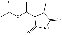 3-[1-(アセチルオキシ)エチル]-4-メチル-2,5-ピロリジンジオン 化学構造式