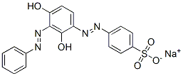 4-[[2,4-二羟基-3-(苯基偶氮)苯基]偶氮]苯磺酸钠 结构式