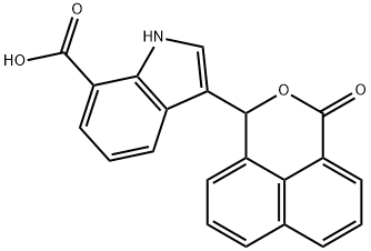 3-(3-oxo-1H,3H-naphtho[1,8-cd]pyran-1-yl)-1H-indole-7-carboxylic acid 结构式