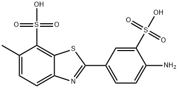 2-（スルホ-p-アミノフェニル）-6-メチル-7-スルホベンゾチアゾール 化学構造式