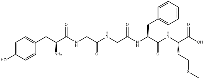 4-ヒドロキシ-L-Phe-Gly-Gly-L-Phe-L-Met-OH 化学構造式